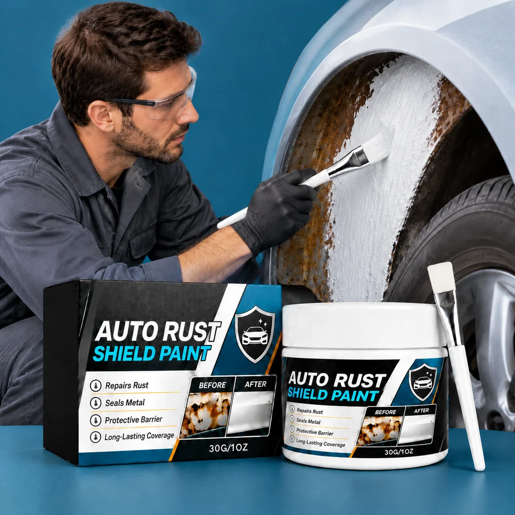 Car Rust Prevention Paint Kit, Reduces Rust Stains, Seals & Protects Metal Surface, DIY Auto Body Repair for Vehicle