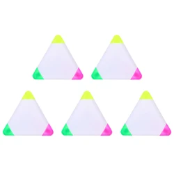 5 Pcs Triangle Highlighters Multicolored Marking Pens Portable School Supplies Writing Tools Study Aids Color Maker Highlighter