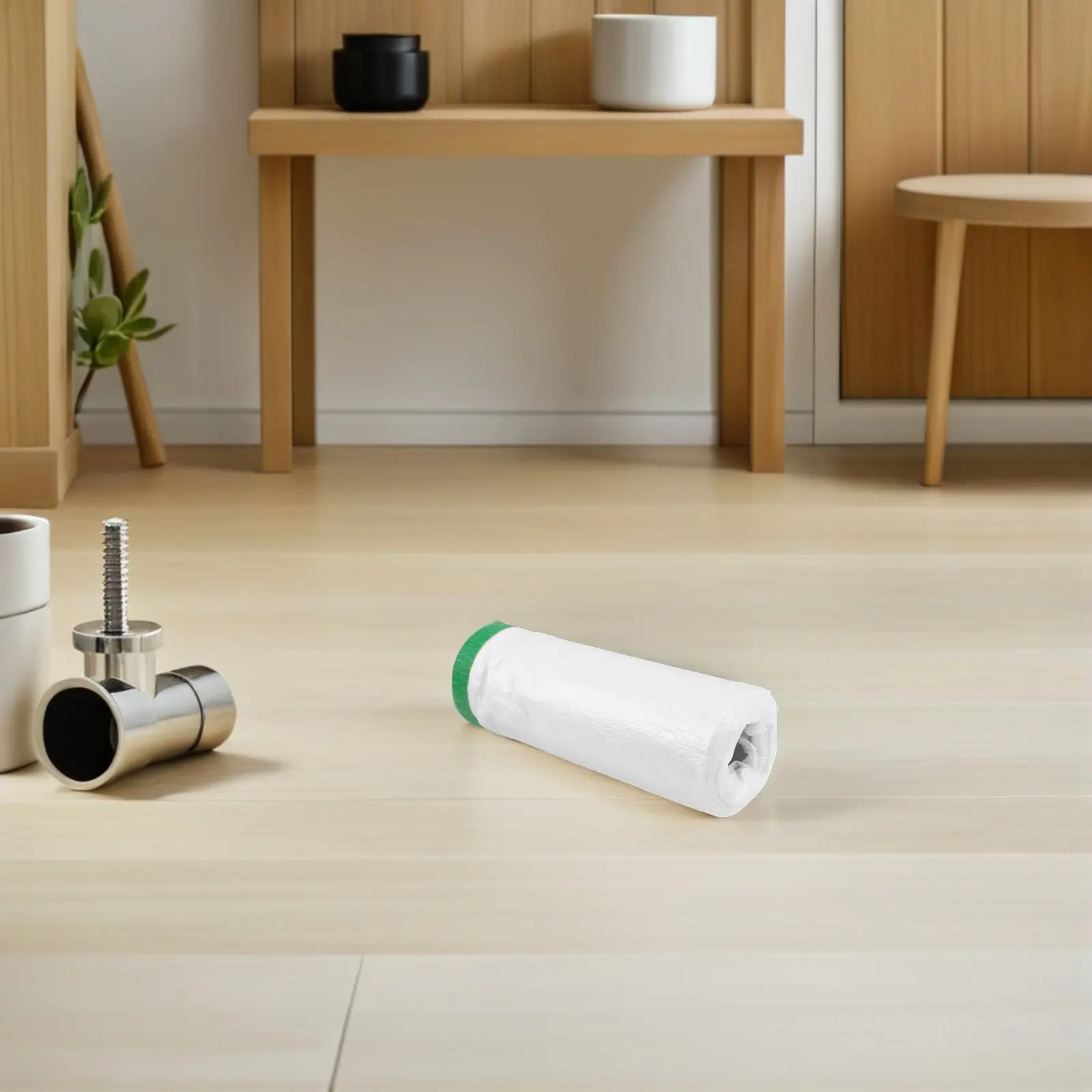 

Пленка-маскировка предварительно нанесенная на ленте, расширенная, для защиты наружных стен, окон, автомобилей, мебели, быстрая установка