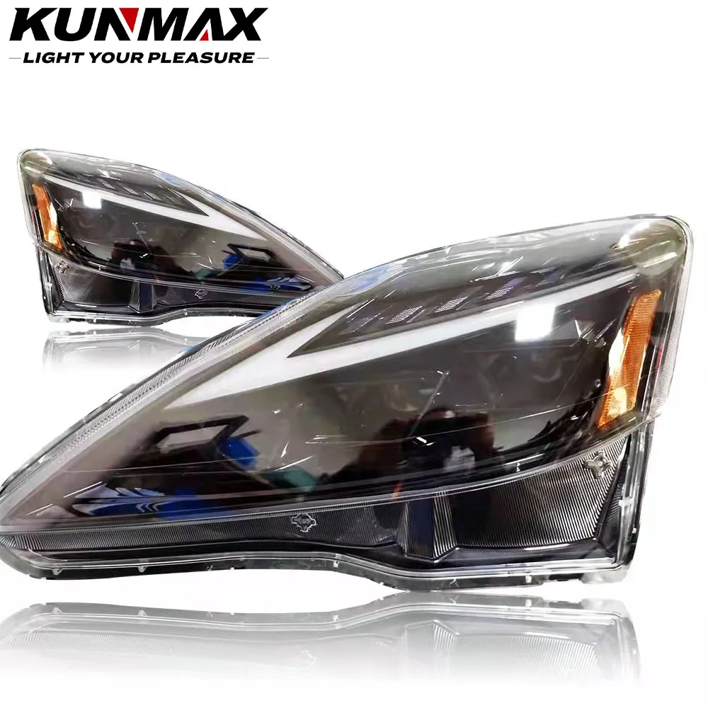 Pair Of Car Headlight Assembly For Lexus IS300/250/200 2006-12 LED Flowing Water Flicker Plug and Play Head Lamp DRL Headlights