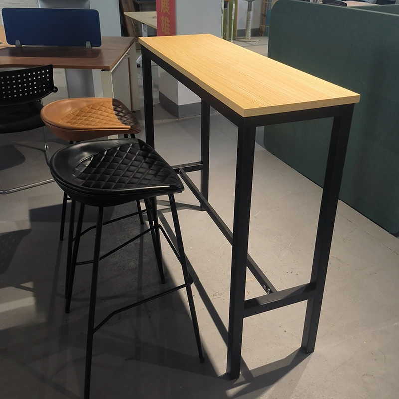 

Nordic Rectangle Bar Height Dining Table Set Long Wood High Bar Table With Bar Stools