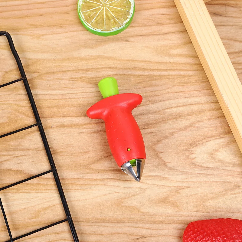 

2pcs Funny Strawberry Stem Leaves Huller Remover Detachers Removal Fruit Corer Creative Stuff Kitchen Gadgets