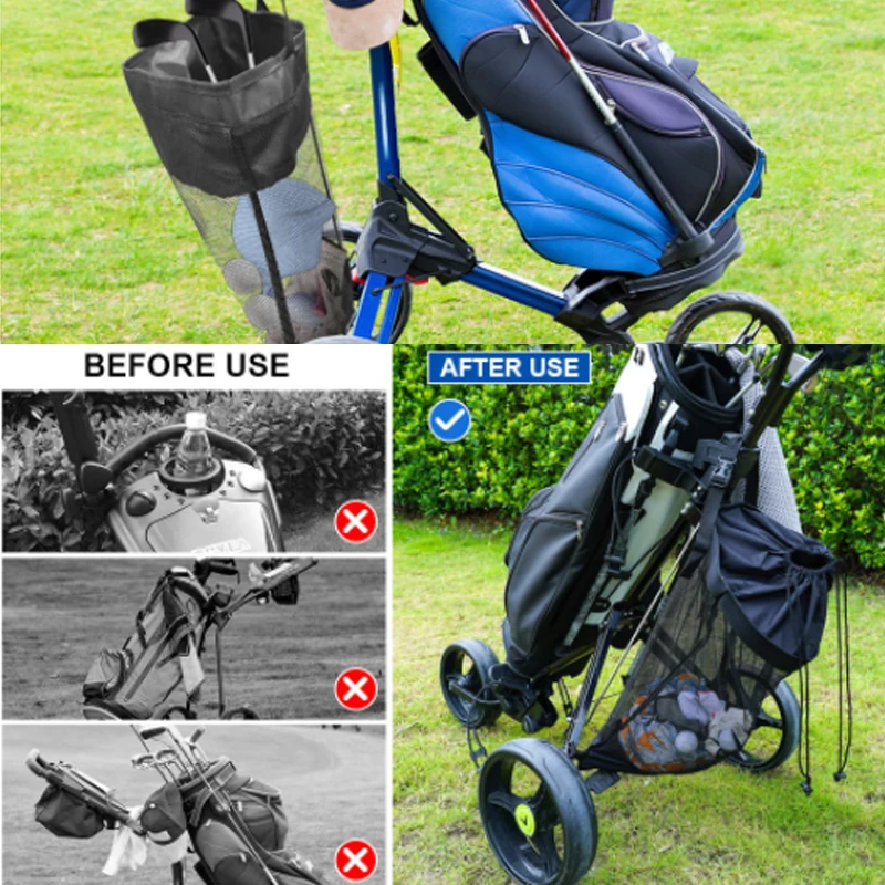 ポリエステルメッシュゴルフカート収納ポーチ調節可能なバックル - Golf Equipment Drawing のレビューと価格
