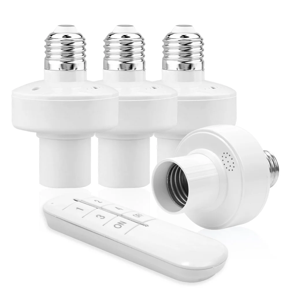 For LED Bulbs Lamp Socket Wireless Light Switch Kit AC180-250V Wireless Remote Control E27 Light Socket Lamp Holder 20M Range