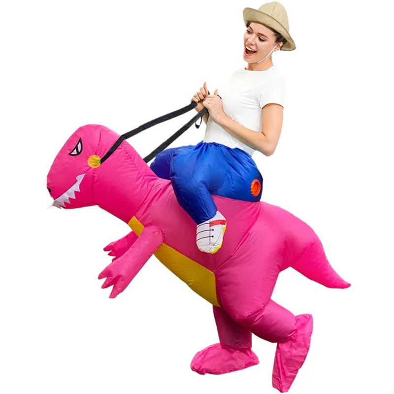 Kids Adult Inflatable Dinosaur Costume Fancy Dress T-Rex Costume Anime Halloween Cosplay Boys Girls Carnival Party Suits