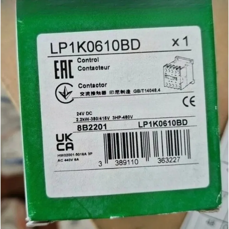 Brand New Original LP1K0610BD K Contactor 3P AC-3 = 440 V 6 A 1 NO 24 V DC Coil Fast Delivery