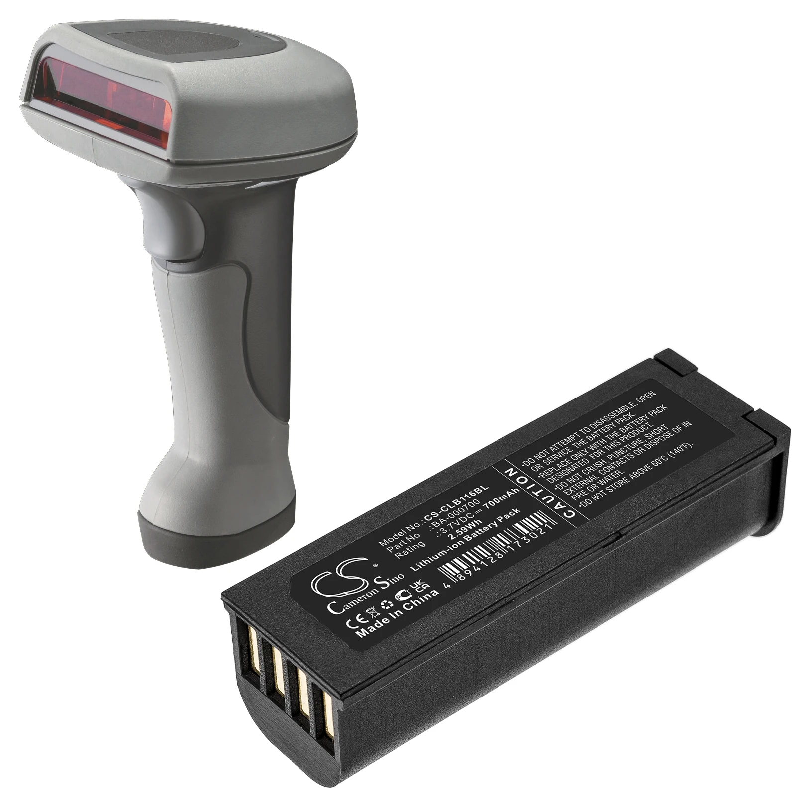 Barcode Scanner Battery For  CipherLAB BA-000700  1166  1266  CL1160  CL1266 Volts 3.7  Capacity 700mAh