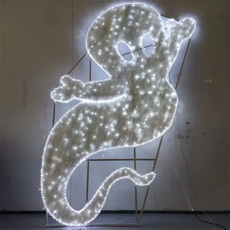 2024 Holiday Party Decoration Halloween Pumpkin Ghost Bat Luminous Pattern Light Halloween Decoration