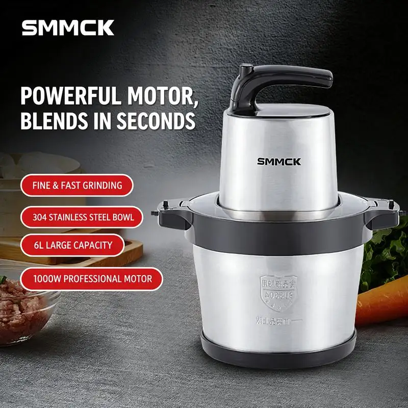 SMMCElectric Meat Grinder Large-Capacity Stainless Steel Mincer Multi-Functional Food Processor for Household And Commercial Use
