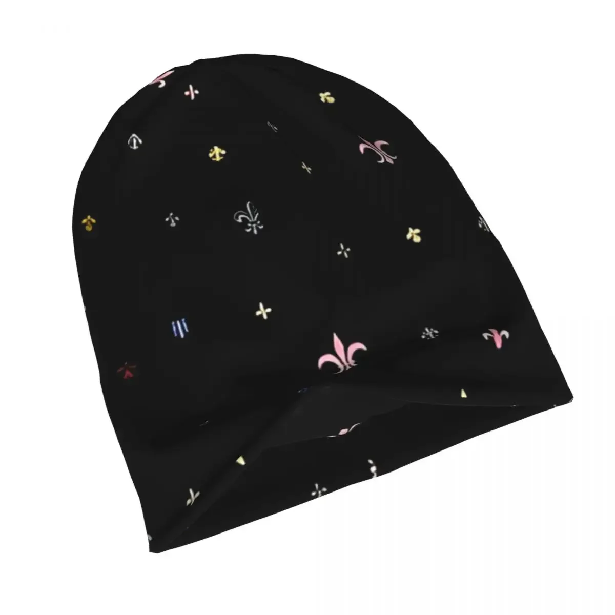 Elegant Lily Flower Fleur-De-Lys Caps Fashion Unisex Outdoor Skullies Beanies Hat Spring Warm Dual-use Bonnet Knitting Hats