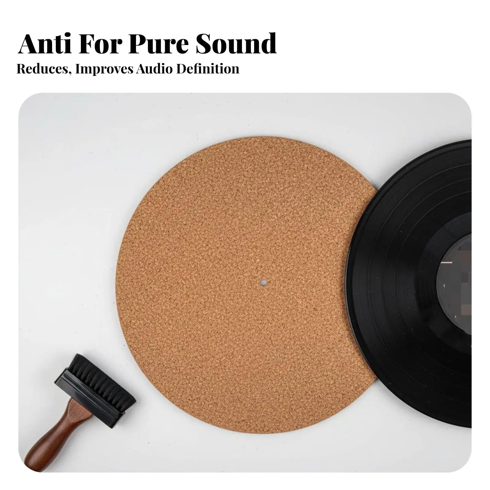 Cork Rubber Turntable Mat Shock Absorption Tighter Bass for Djs