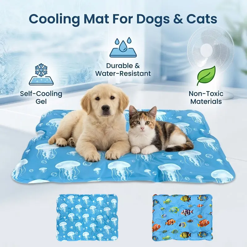 Water Injection Dog Cooling Mat Summer Dogs Cats Sleeping Cushion Waterproof PVC Scratch Resistant Puppy Ice Pad Pets Supplies