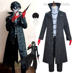 Persona 5 Kurusu Akira Cosplay Costume Joker Uniform Mask Halloween Carnival Women Men Role Play Outfit Party Prop Custom Made
