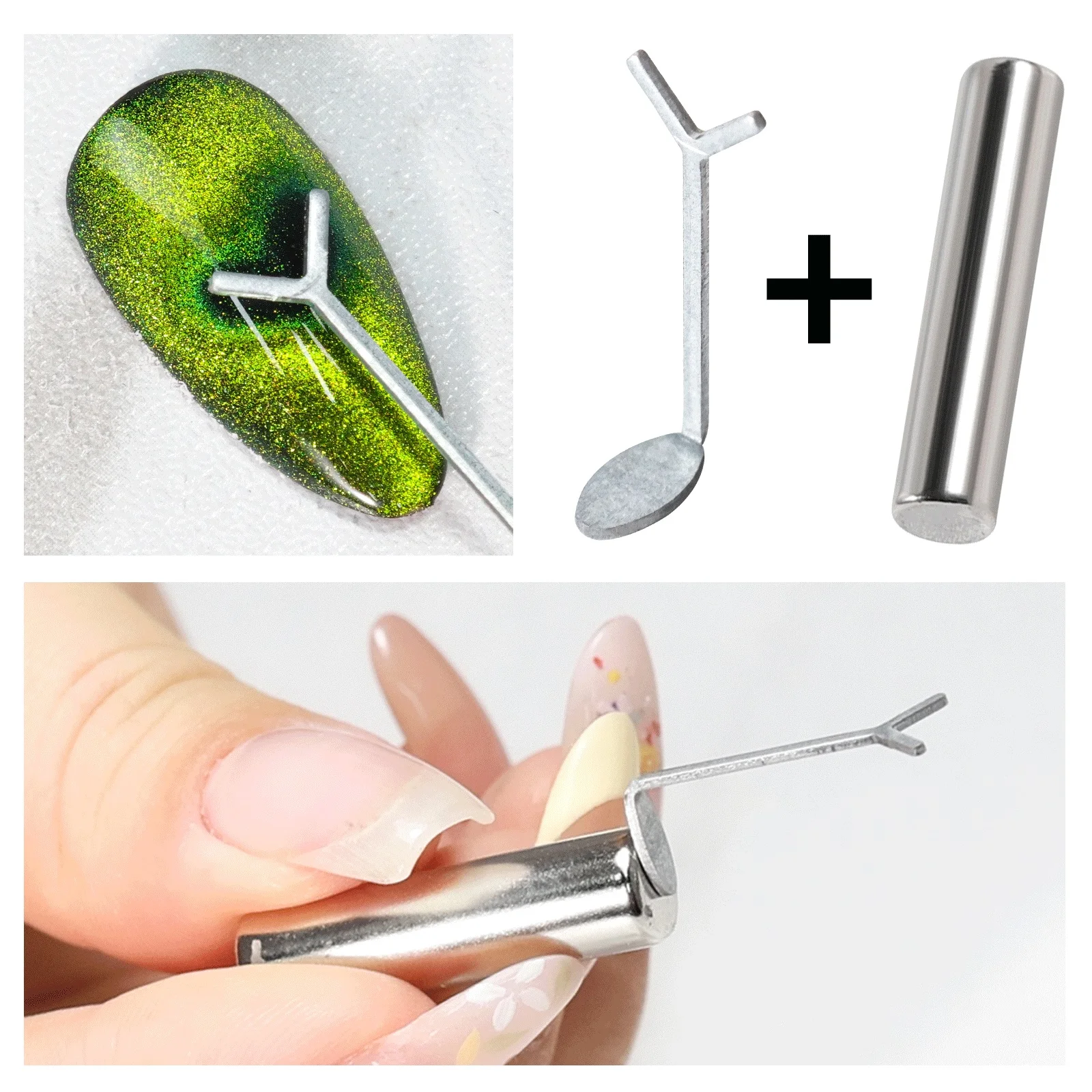 Y-Shaped Cat Eye Nail Polish Magnet Rod Combination Set Nail Art DIY Love Heart Effect Gel Polish Magnet Rod Tool Set