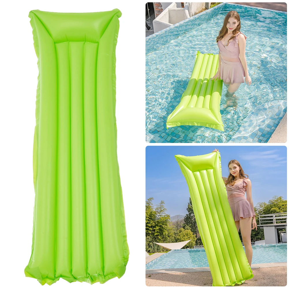 Water Recliner Solid Color Swimming Lounge Bed PVC Inflatable Pool Float Lounger Foldable for Swimming Pool Party