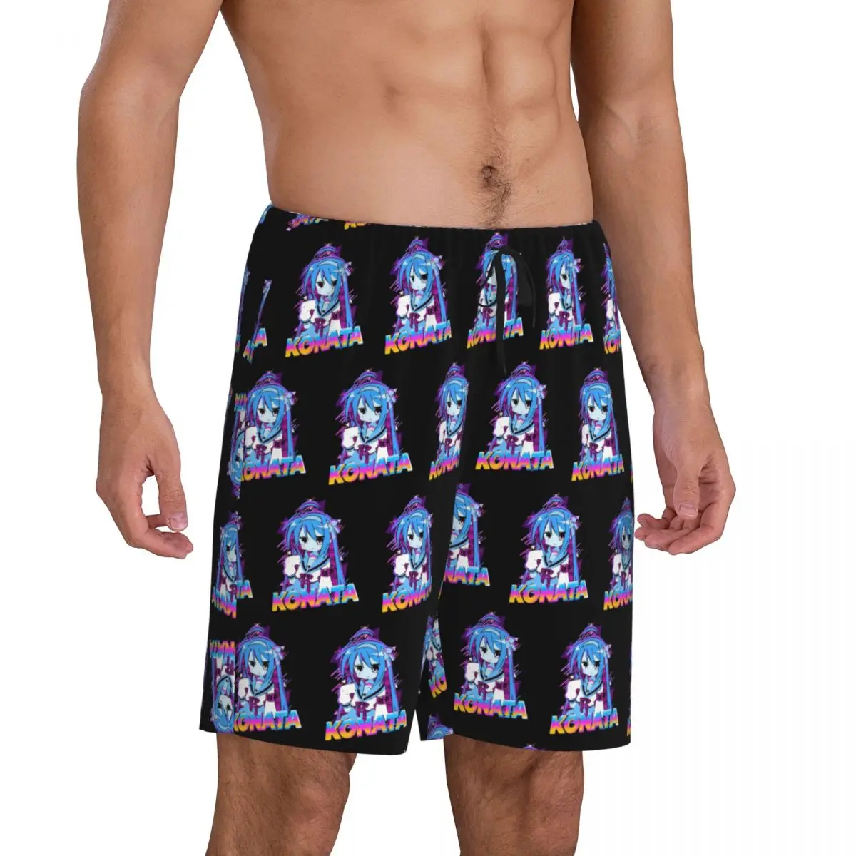 Custom Lucky Star Anime Lucky Star Anime Short Pajama Pants Men Sleepwear Sleep Lounge Bottom Shorts Sleeping Pants