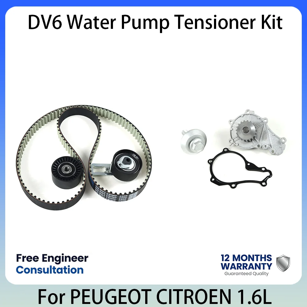 Timing Belt Kit With Water Pump Tensioner For Peugeot Citroen DV6 1.6L HDi Diesel Engine Repair Set 207 208 308 C4 1606948980