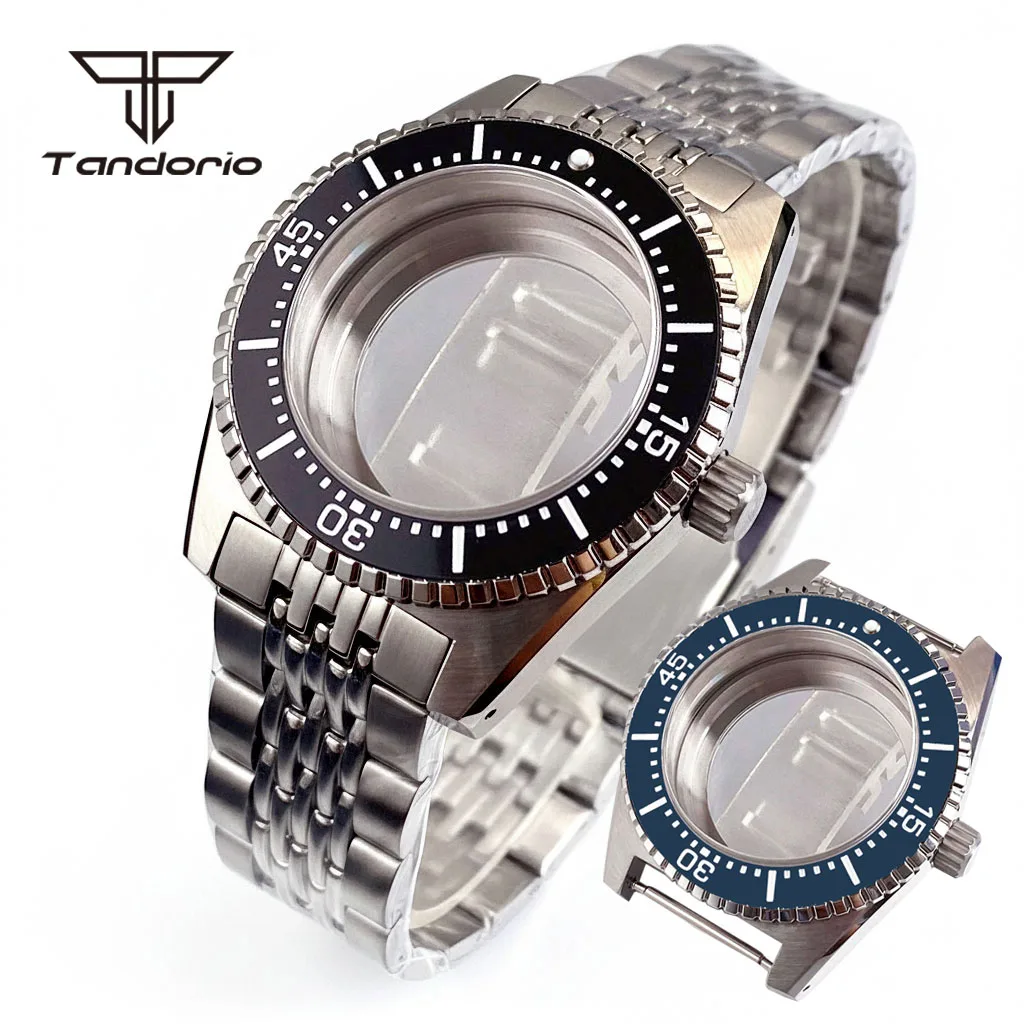 

Сталь 40 мм 62 рождественский стиль сапфировый корпус для часов для дайвинга + браслет прозрачная выставочная задняя часть подходит для NH35 ETA2824 PT5000 20ATM водонепроницаемый