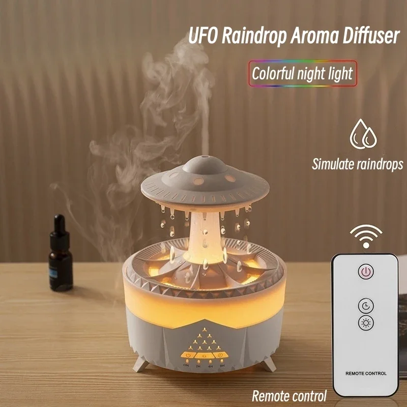 UFO Raindrop Remote Control  Diffuser  Ultrasonic Air Humidifier Creative Water Drop  Essential Oil Diffuser