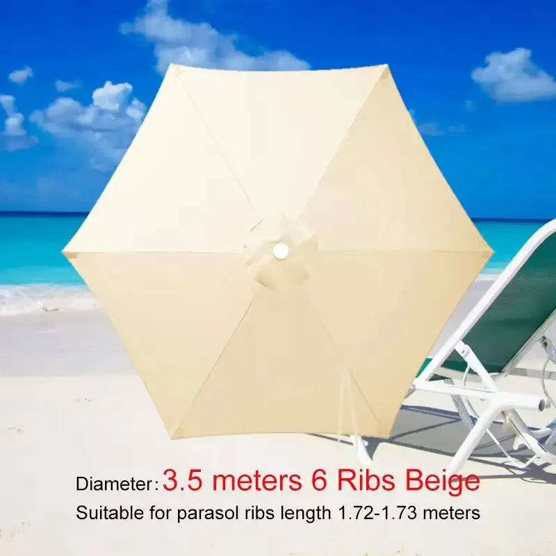 Replaceable Cloth for Parasol Outdoor Garden Banana Umbrella Top Cloth without Holder Sunshade Cloth for 3.5m 6 Ribs