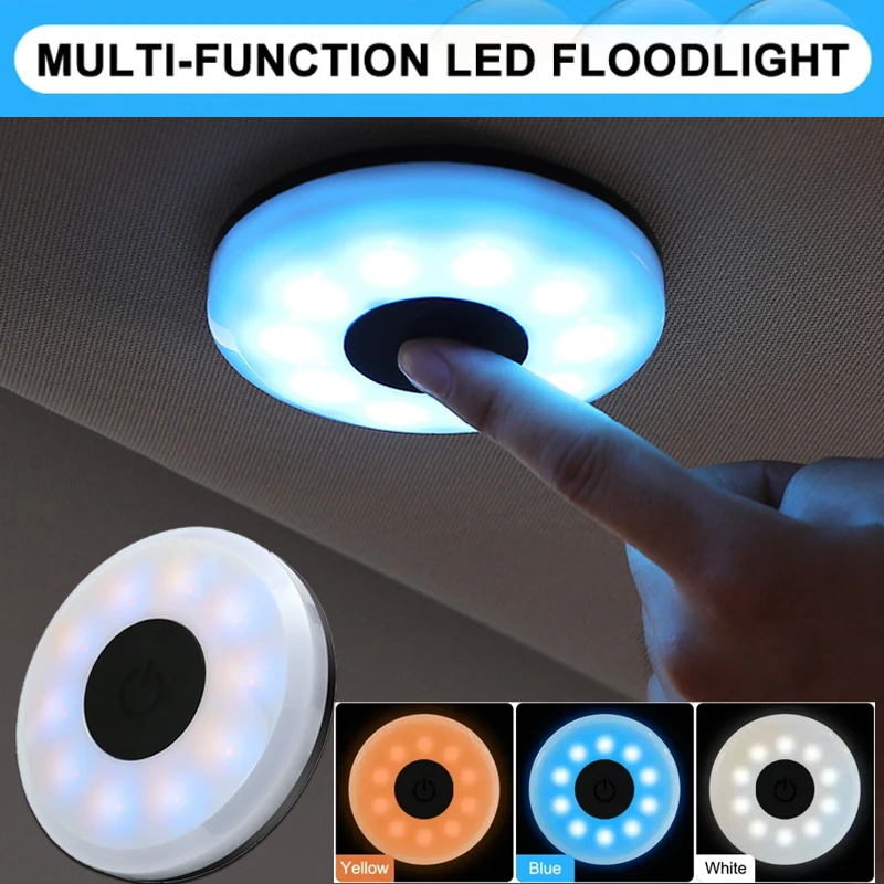 

1PC Magnetic Ceiling Light Car LED Touchable Wiring-free Modification Universal Reading Night Light Car Interior Accessories