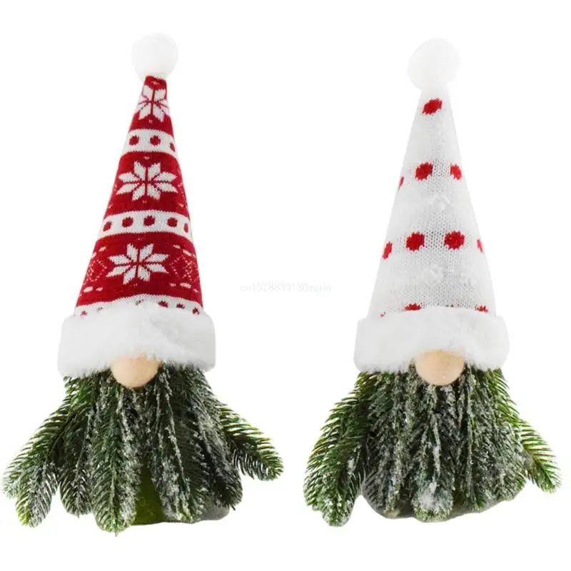 

2Pcs Christmas Gnomes Dolls Stylish Home Decoration Handmade Polyester Figurines Dropship