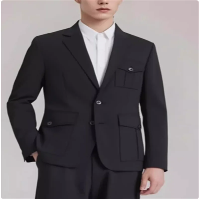 Spring and Autumn men slim fashion west casual coat pocket decoration youth solid color Spring and autumn dama suit