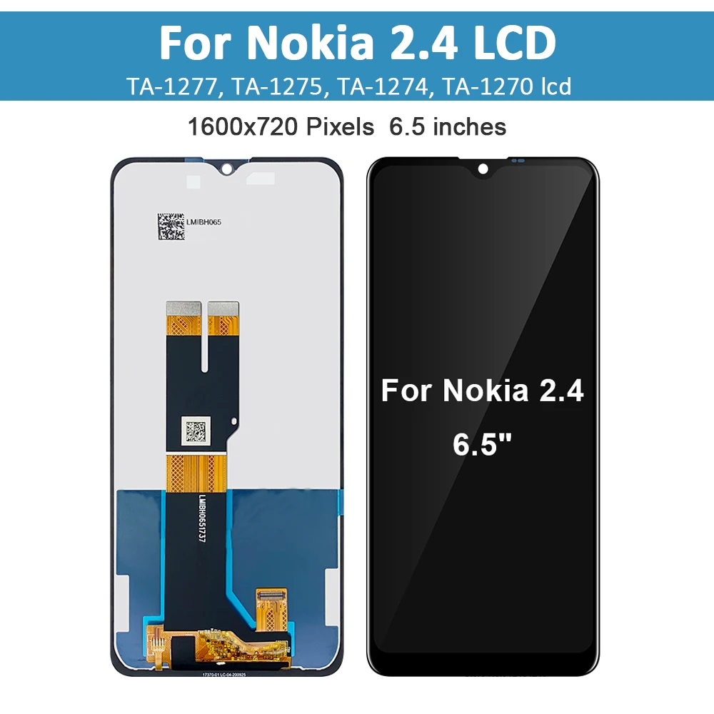 Original LCD Display for Nokia 2.4 Touch Screen Digitizer Assembly Digitizer Phone Replacement Part for Nokia TA-1277 TA-1275