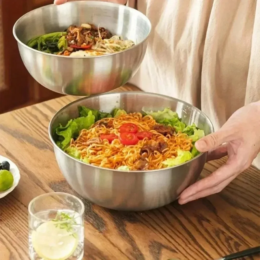 Stainless Steel Mixing Bowl Set , with Measurement Markings, for Cooking, Baking & Food Storage 3