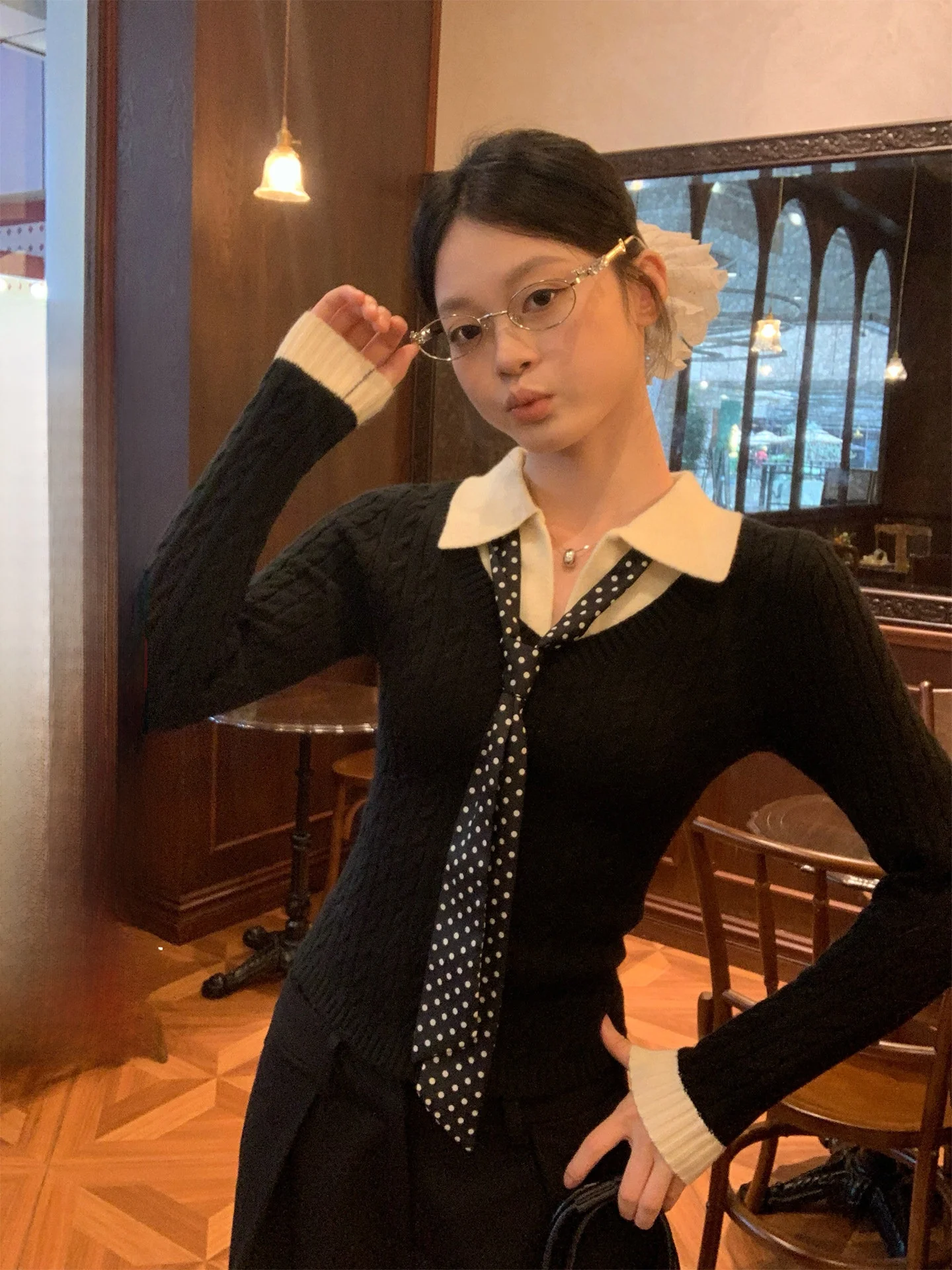 

Женский приталенный вязаный свитер с воротником в стиле колор-блок, с длинными рукавами, для повседневной носки, зимний, новый дизайн, с узором косы, для носки в одиночку