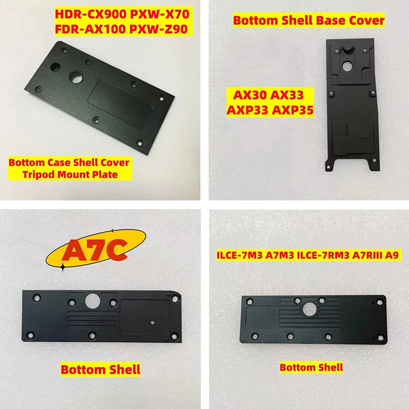 

For Sony CX900 X70 AX100 Z90 ILCE-7M3 7RM3 A7M3 A7RIII A9 A7C AX30 AX33 AXP33 AXP35 Bottom Shell Base Cover Plate Repair Parts