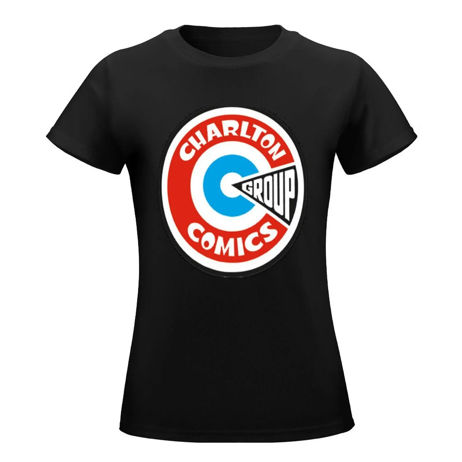 Charlton Comics logo T-Shirt plus size tops Female clothing tops white t-shirts for Women