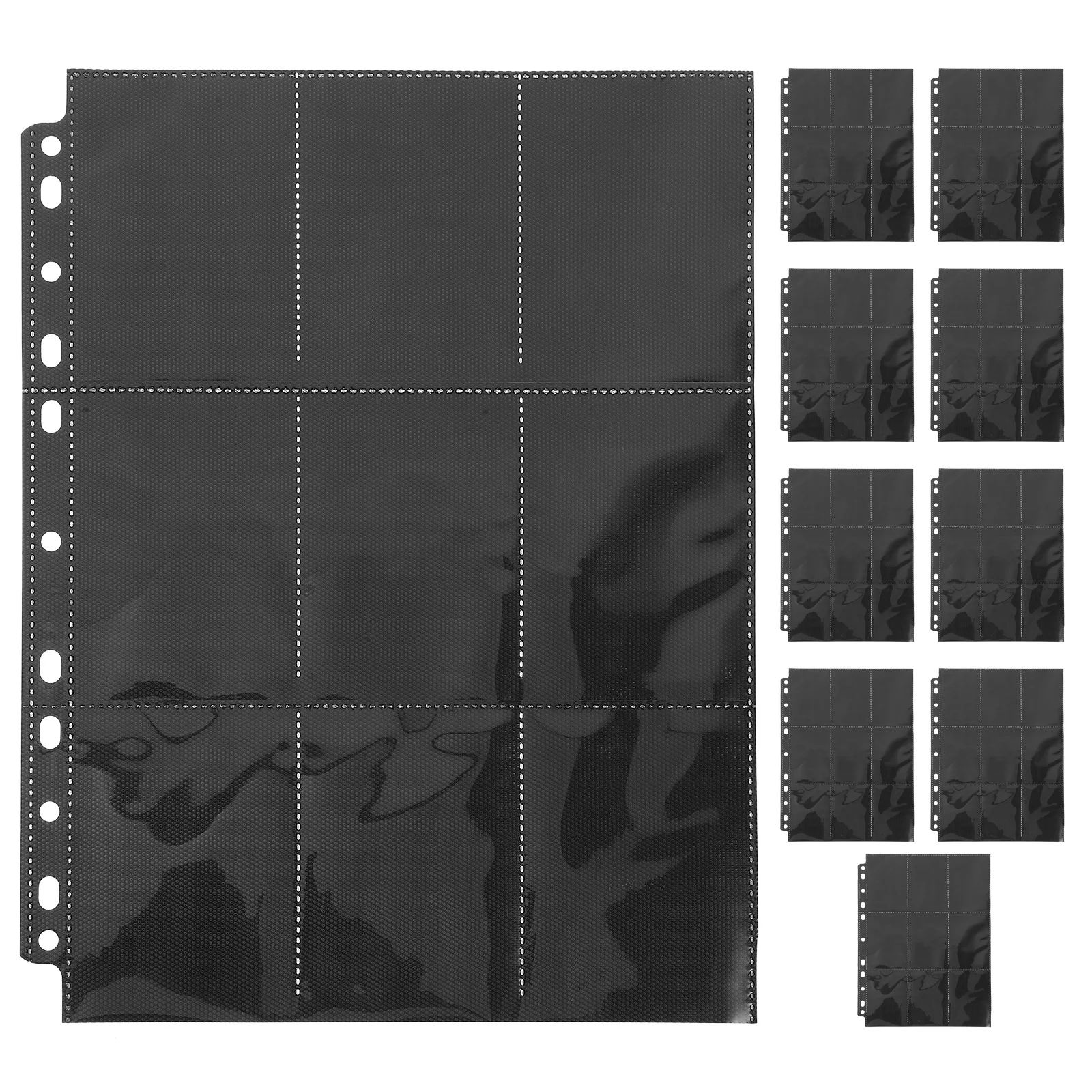 Carpeta de béisbol con soporte de doble cara, funda de Pvc de 18 bolsillos para álbum de tarjetas, recambios de almacenamiento de páginas, álbum de tarjetas ligero, 10 Uds.