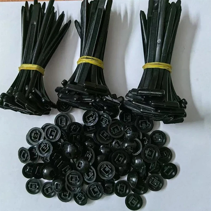 20/50/100pcs Nylon Universal Cable Tie Buckle Plastic Flanges Zipper Straps Heavy Duty Self-locking Bracket Clamping Bands  Car