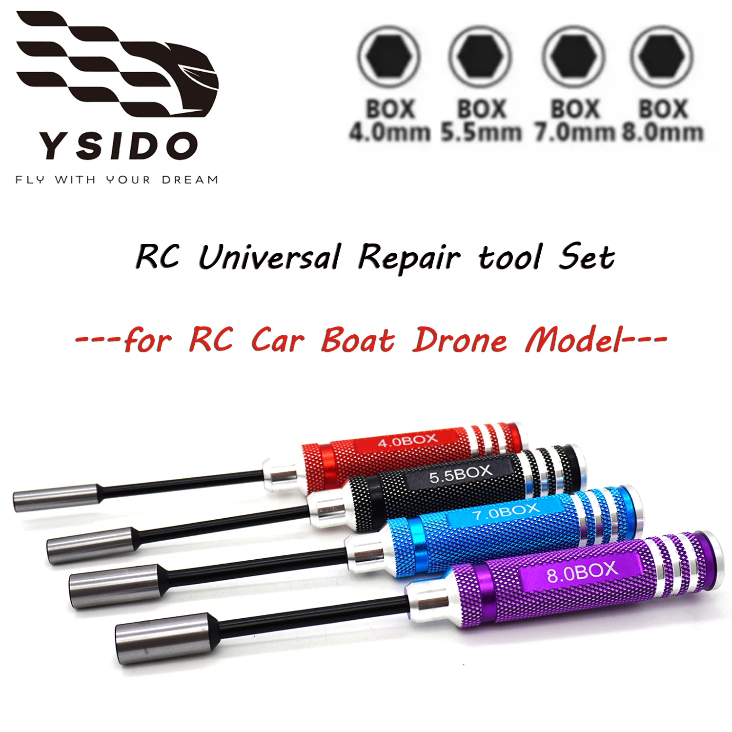 RC Repair Tools Hexagon Screw Drivers Wrench Screwdriver Tool Kit 4.0 5.5 7.0 8.0mm for RC Car Airplane Boat Model Accessories