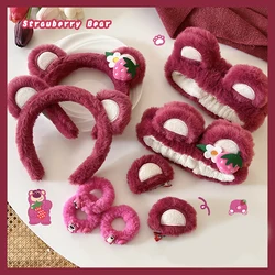 Sweet Hairband Strawberry Bear Plush Ears Headband Cartoon Face Wash Non-Slip Cute Headdress Hair Hoop Headband Accessoires