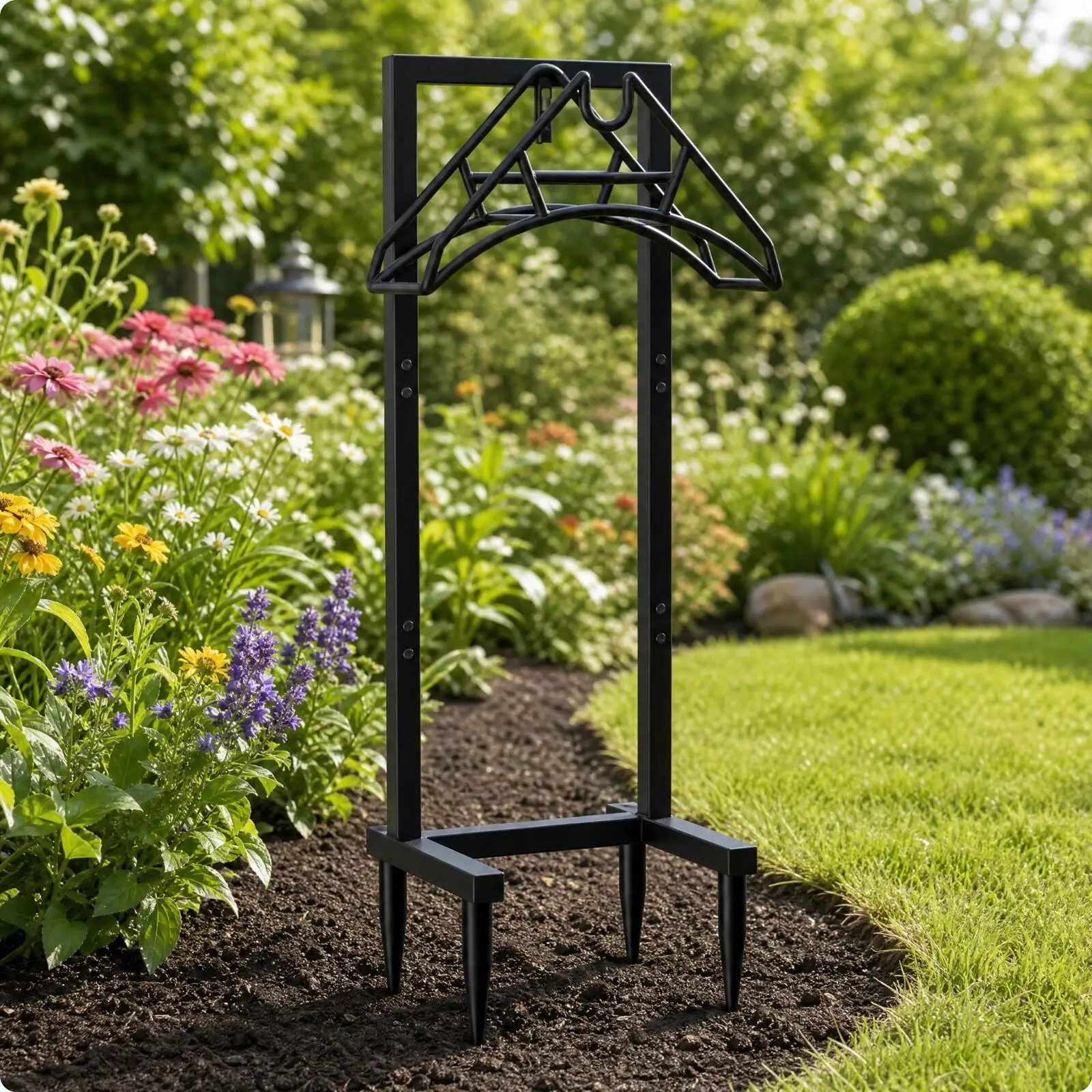 Freestanding Garden Hose Holder Stand Stable Alloy Hose Stand Stand Sturdy for Lawn, Flower Beds