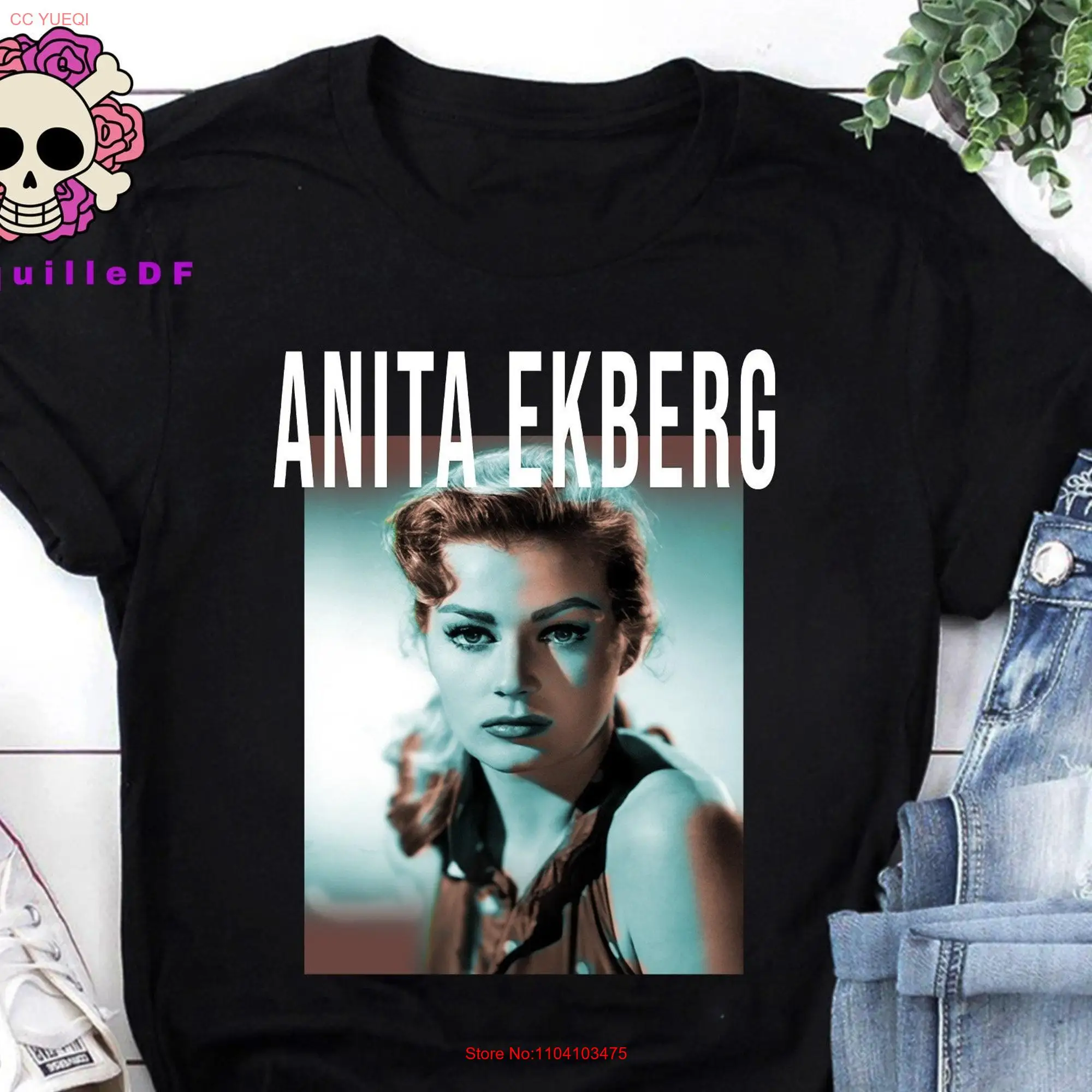 Anita Ekberg From La Dolce Vite Movie T Shirt Retro Vita Fan long or short sleeves