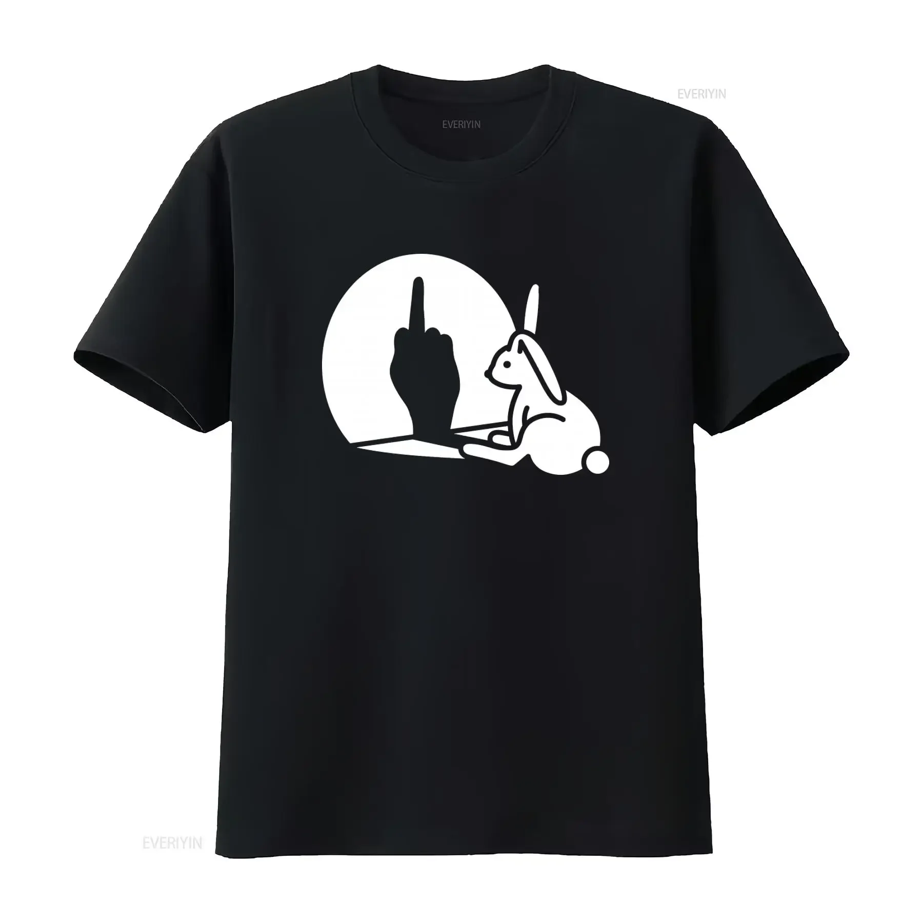 Shadow Rabbit Middle Finger T Shirt Softstyle Insult Rude Swear Novelty Fun  vintage Washed Comfortable fashion