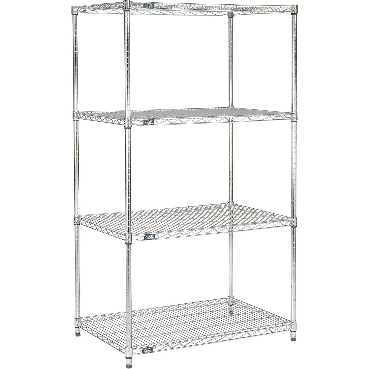 Adjustable Wire Shelving Unit, 4 Tier, Commercial Dry Storage Rack, 36