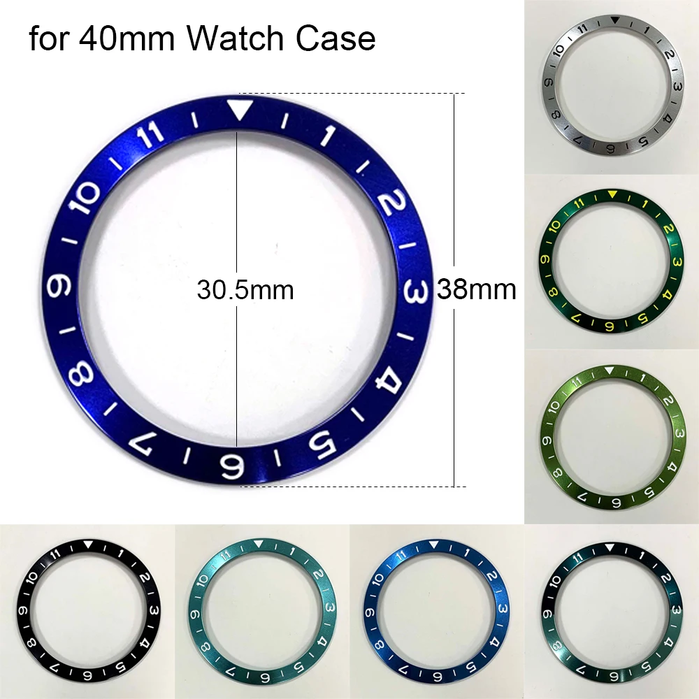 

38mm Watch Bezel Aluminium Insert Ring for 40mm Case Replacement Bezels Inner Diameter 30.5mm Watches Accessories