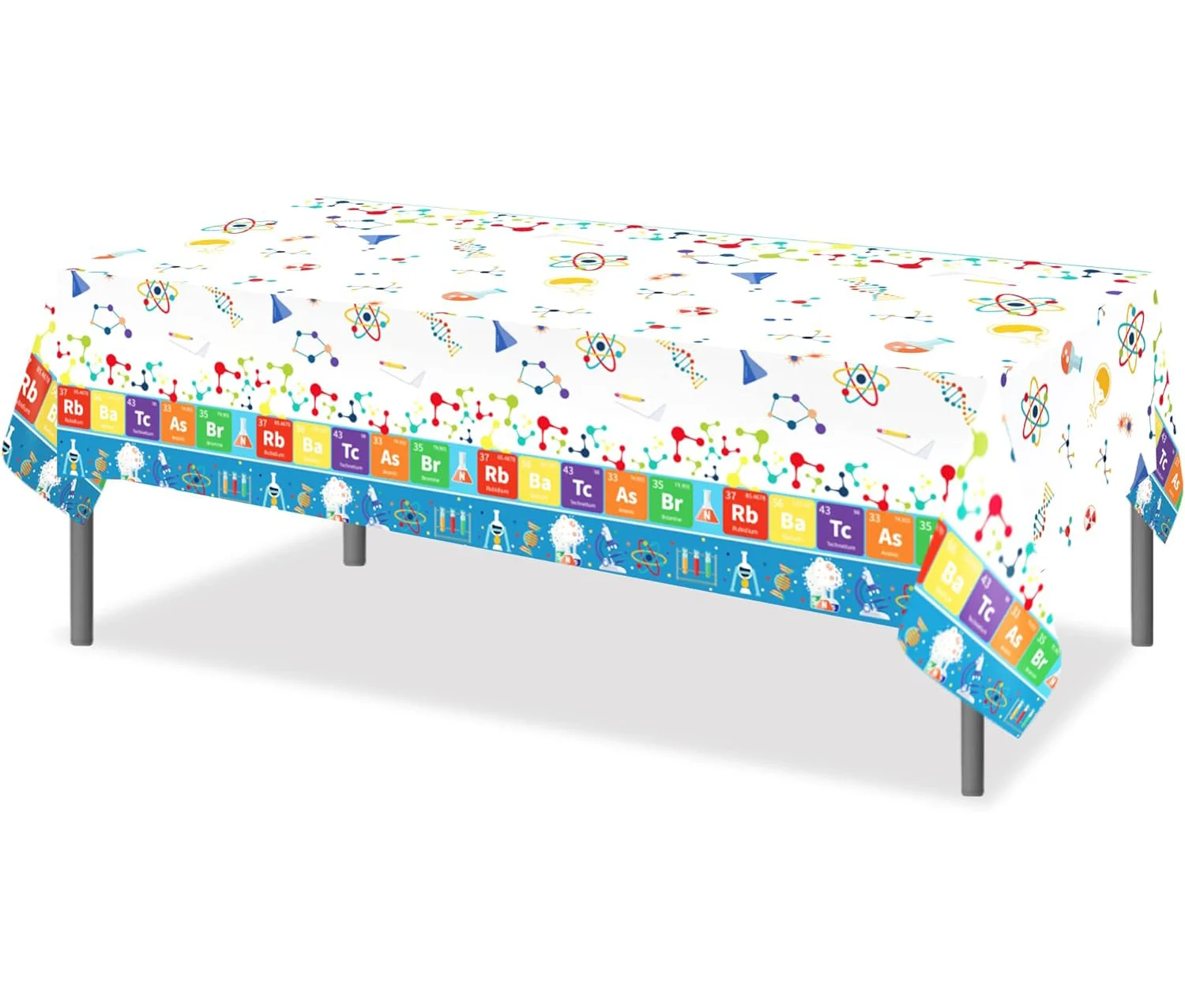 1 Pcs  Science Laboratory Plastic Tablecloth 54 x 87 Inch  for Science Party Decoration