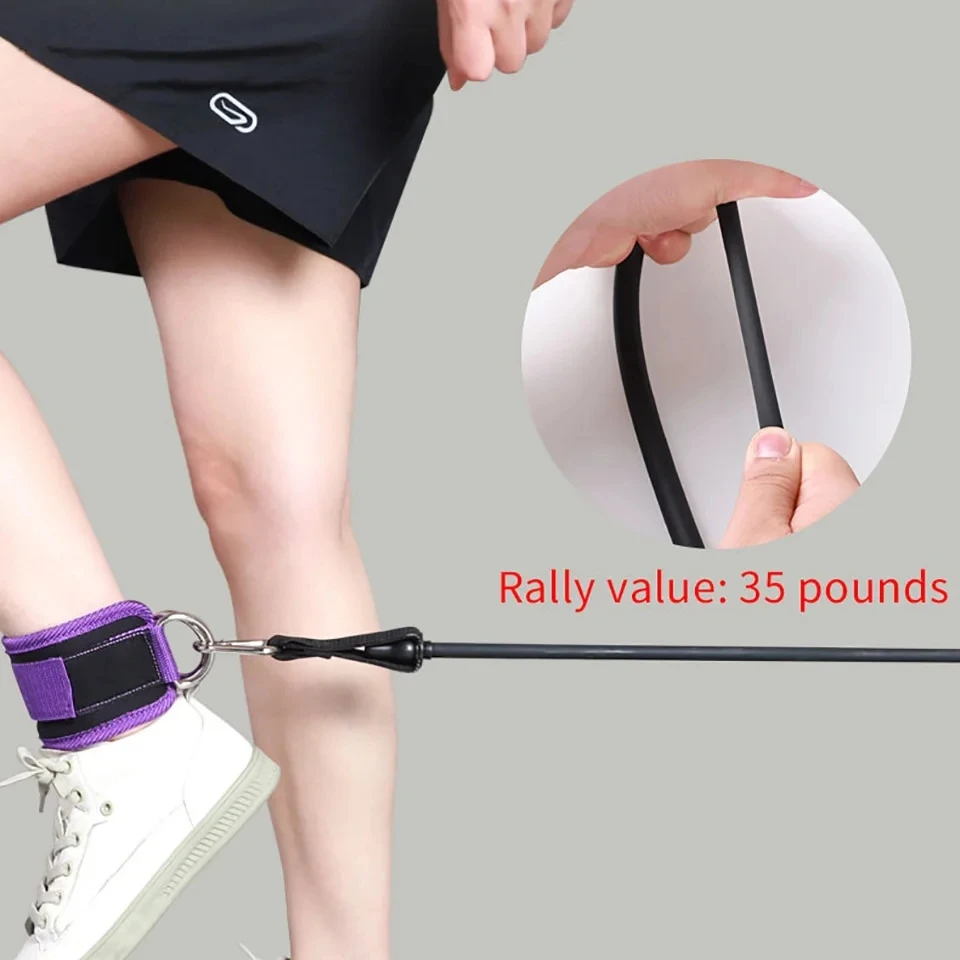 LOOGDEEL TPE Resistance Bands Ankle Straps Fitness D-Ring Support Ankle Cuffs Yoga Band Gym Guard Leg Strength Safety Extensions