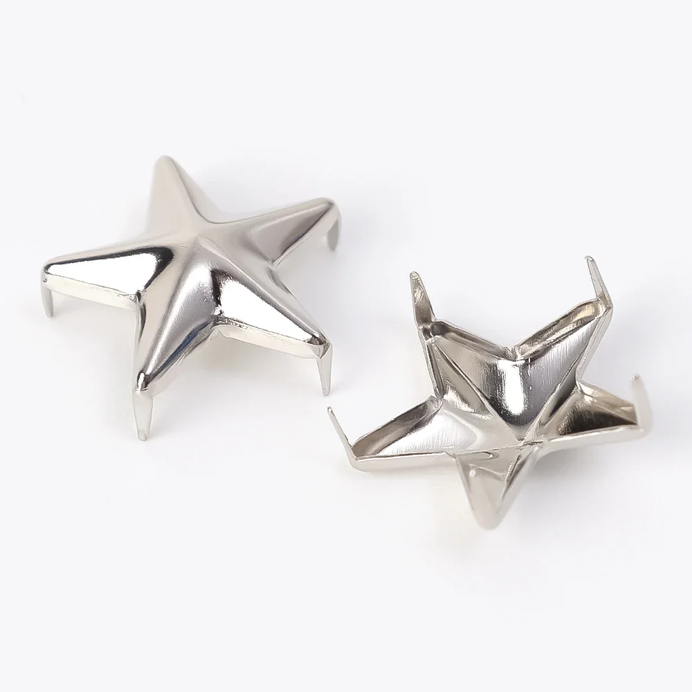 10-200 قطعة نجمة معدنية روك الشرير المسامير الفضة DIY بها بنفسك الملابس أكياس الأحذية ترصيع المسامير أزرار الخياطة زخارف جلدية 7/10/15/20 مللي متر