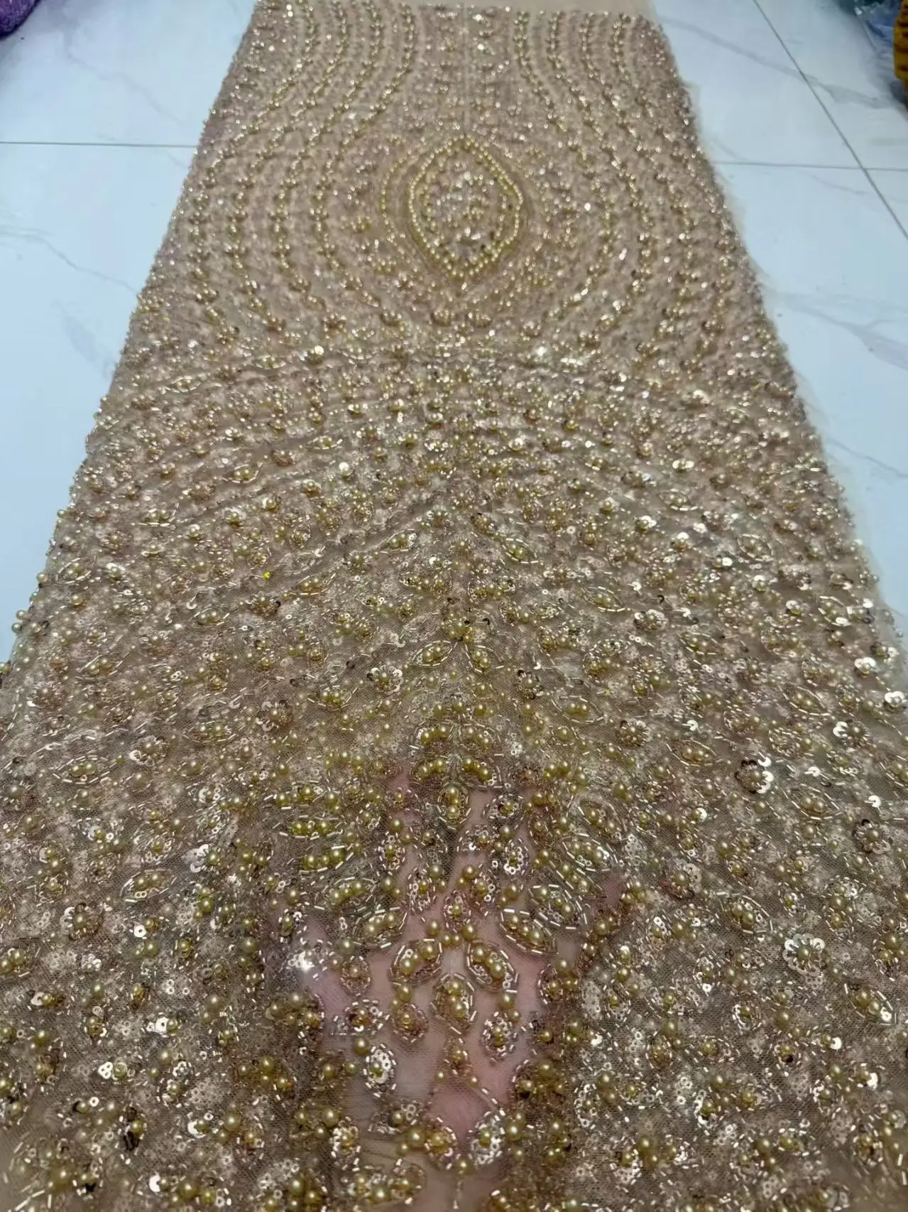 

Luxury Beads Lace African 2026 High Quality Handmade beads Sequins Fabric Nigeria For Evening Party Dres