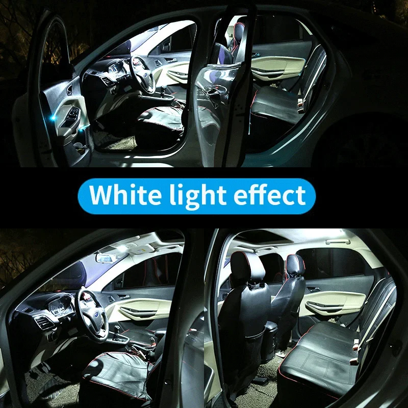 8Pcs White Canbus led Car interior lights upgrade Kit for 2013 2014 2015 2016 2017 2018 2019 Ford Taurus led interior Dome Trunk