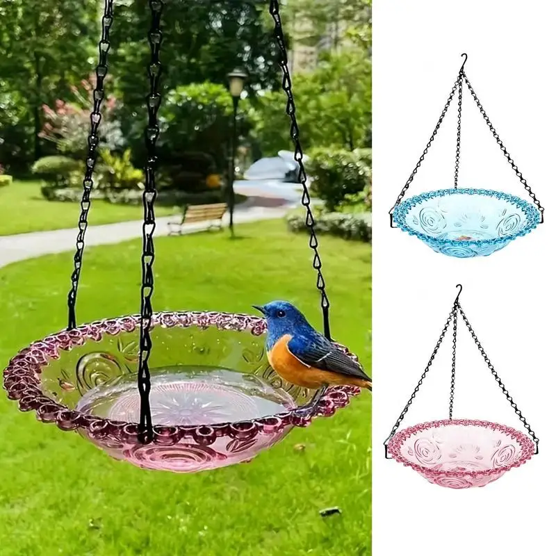 New Bird Flower Shaped Hanging Bird Feeder Hangable Hummingbird Baths For Outdoors Food Water Container For lawn Garden Patio