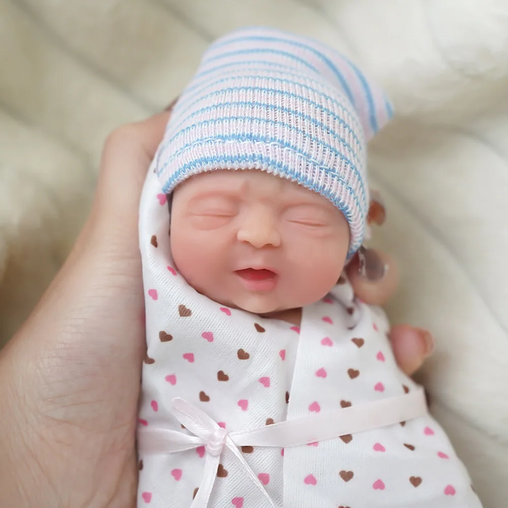 7 "chłopiec Micro Preemie całe ciało silikonowa lalka bobas „Joseph” realistyczne Mini Reborn Doll Surprice dzieci antystresowe