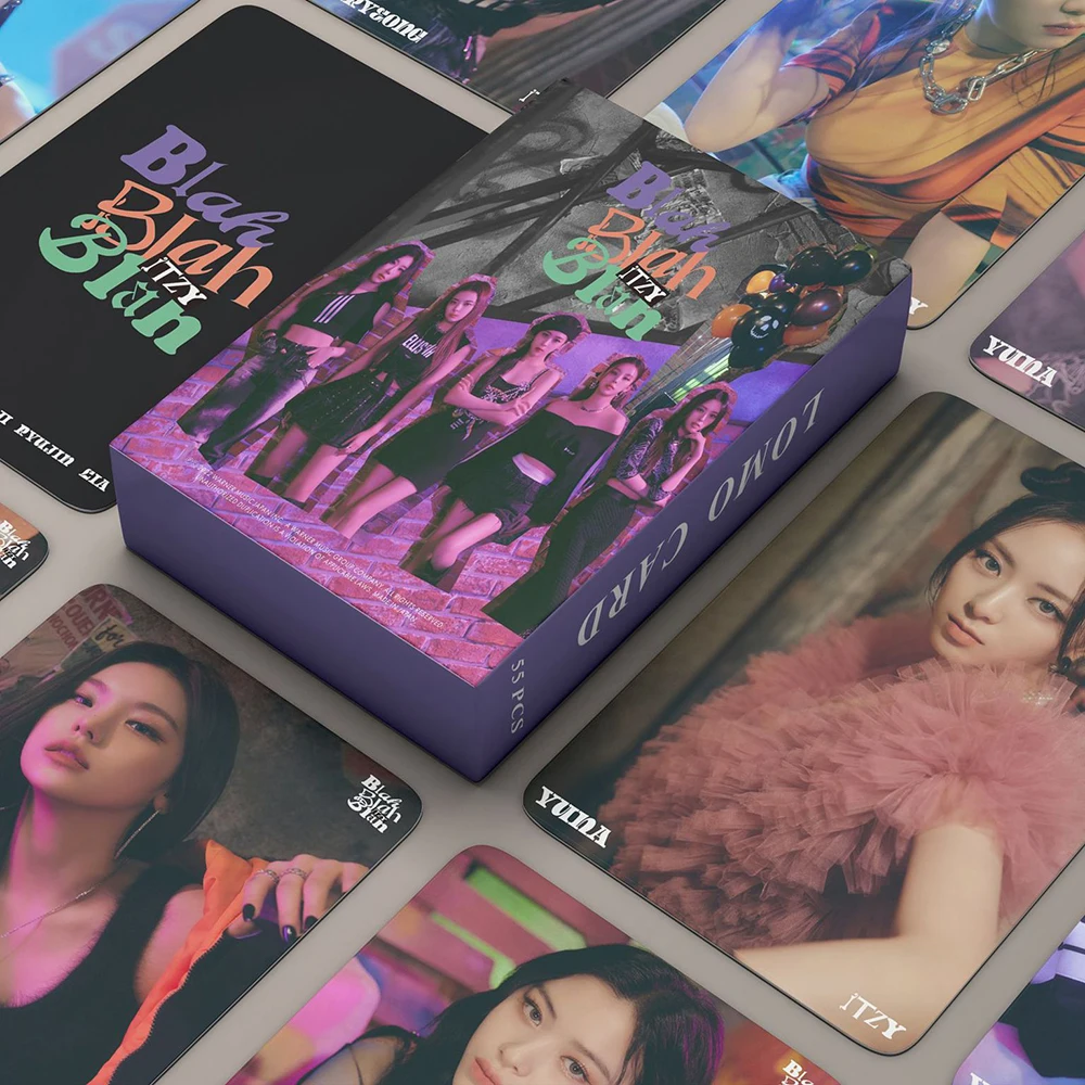 55pcs Kpop ITZY New Album Blah Blah Photocards Photo Cards Lomo Card Postcards Kpop Girls Group Fans Gifts