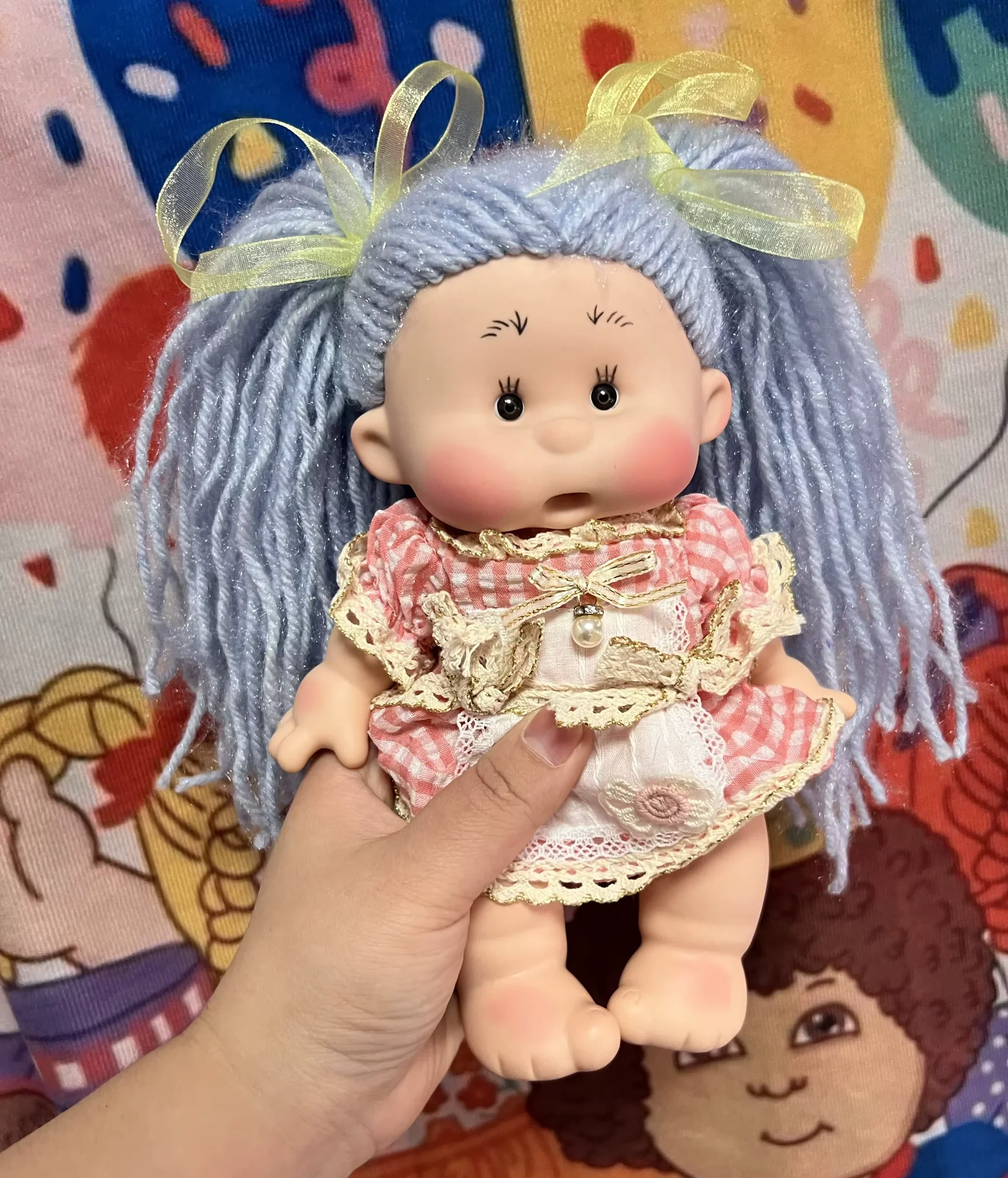 Cabbage Patch Vinyl Doll Soft Collectible Toy Long Curly Hair Different Colors For Adult Collectors Holiday Gift Display